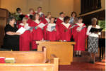 The Ste Genny's choir at rehearsal at Summerlea