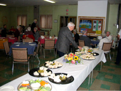 The buffet table
